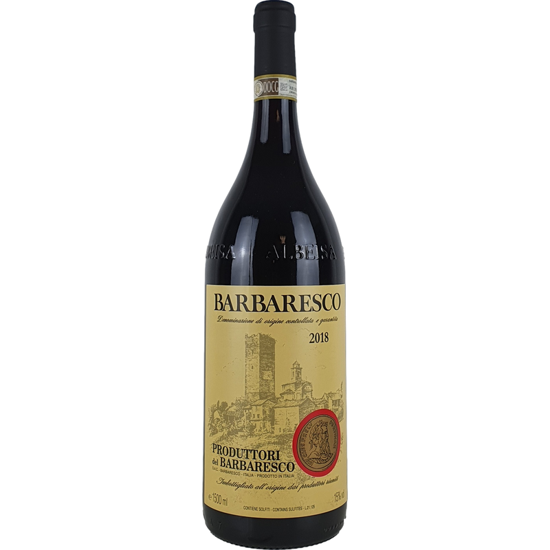 Barbaresco frá Produttori Barbaresco frábært ítalskt , Piedmonte Rauðvín í Magnumflösku.